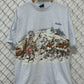 Vintage 90's Montana Native American Chief Nature Art Graphic Tee Size XL