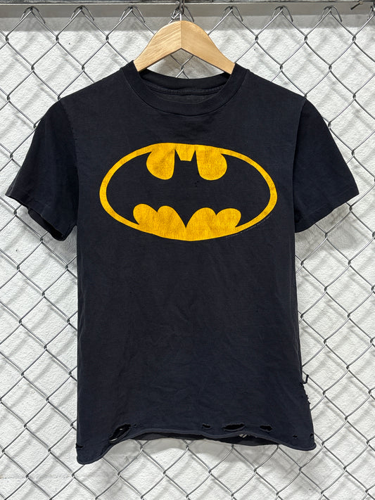 Vintage 80's Thrashed Batman Logo Comic Book Graphic Tee Size Small