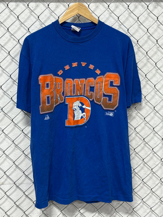 Vintage 90's Denver Broncos NFL Logo Graphic Tee Size Large