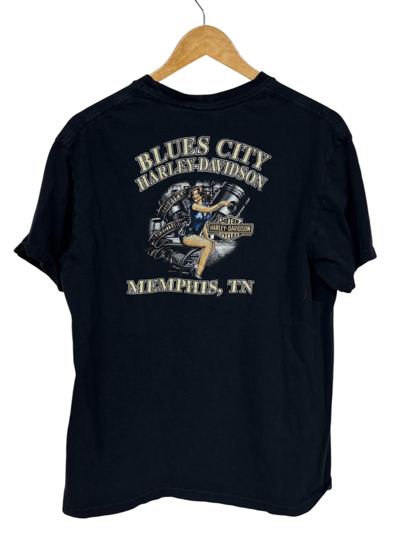Harley Davidson Memphis Tennessee Biker Graphic Tee Size Large