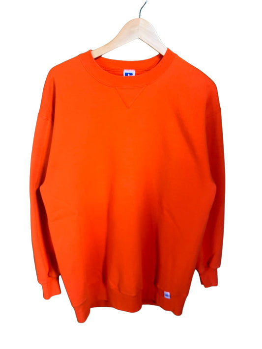 Vintage 90's Russell Athletic Orange Blank Crewneck Sweater Size Large