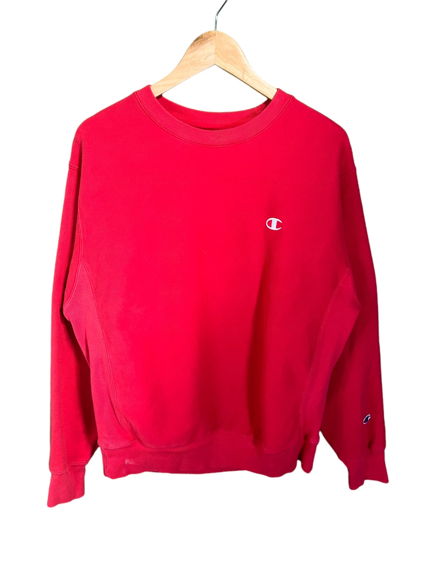 Vintage 00's Champion Reverse Weave Red Crewneck Sweater Size Medium