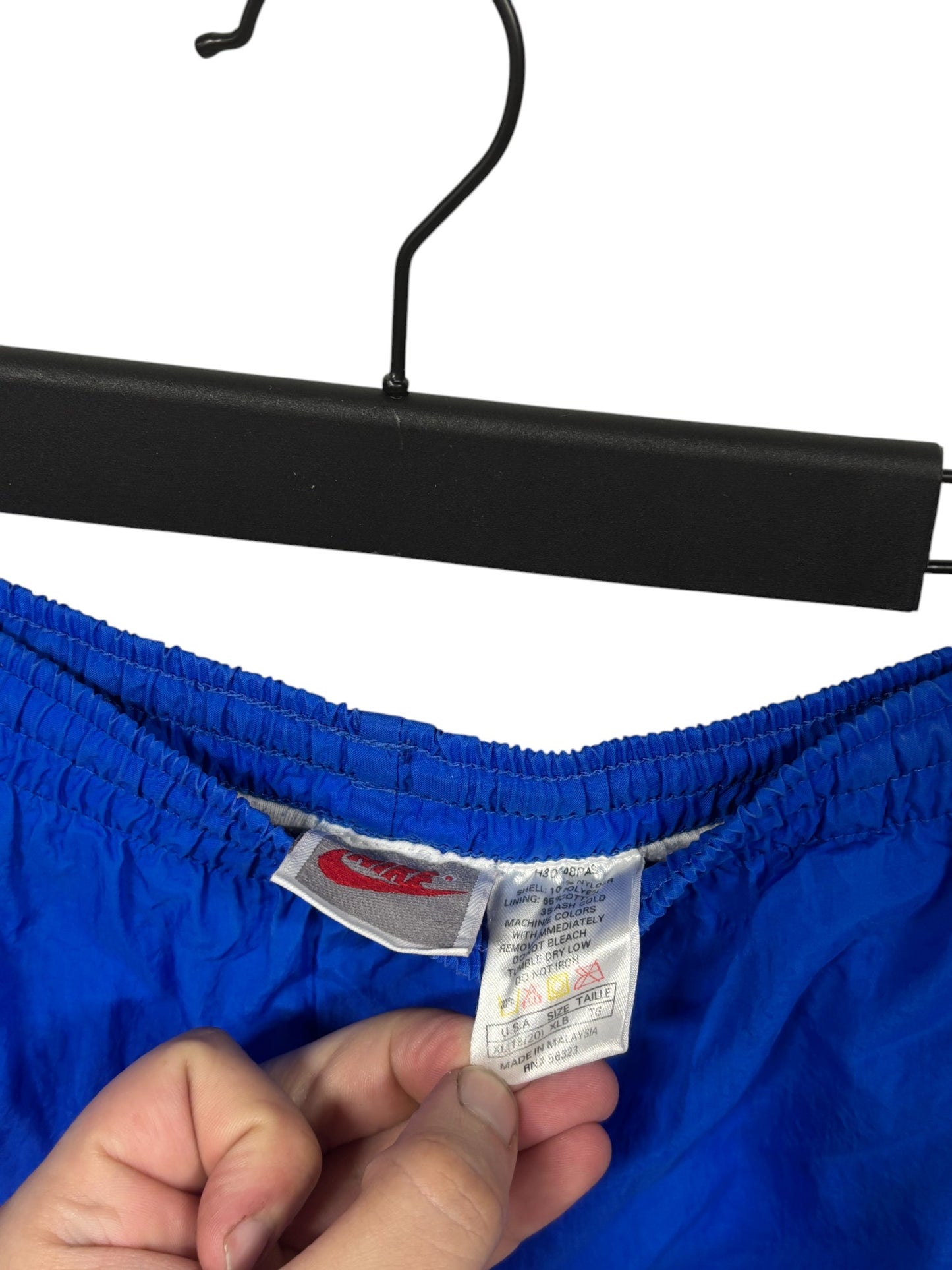 Vintage 90's Nike Blue Small Swoosh Windbreaker Pants Size Youth XL (30-32)