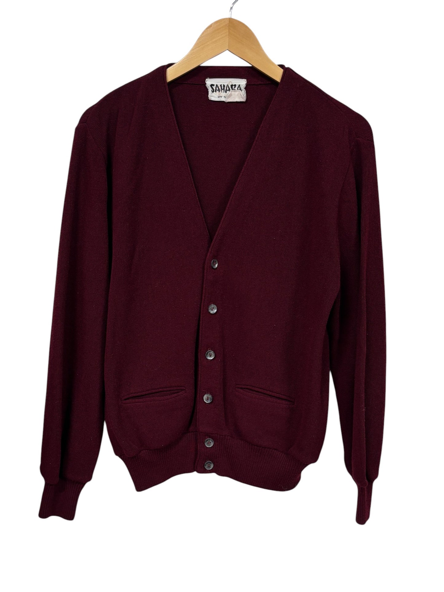Vintage Sahara Szek Maroon Cardigan Sweater Size Medium
