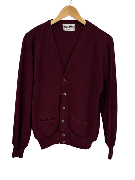 Vintage Sahara Szek Maroon Cardigan Sweater Size Medium