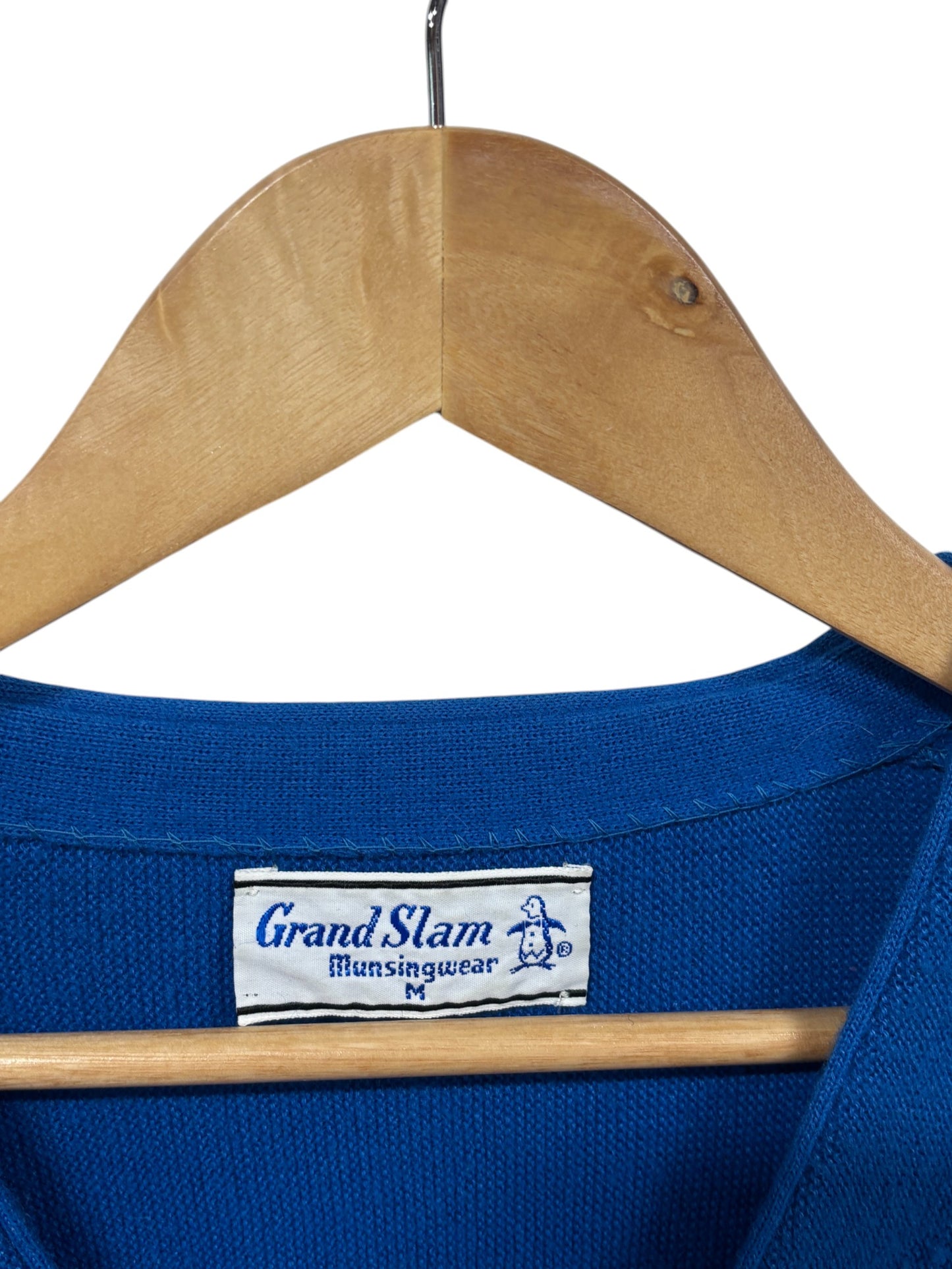 Vintage Grand Slam Munsingwear Blue Cardigan Sweater Size Medium