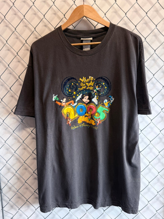Vintage Disney World 2005 Where the Party Ends Cartoon Tee Size Large