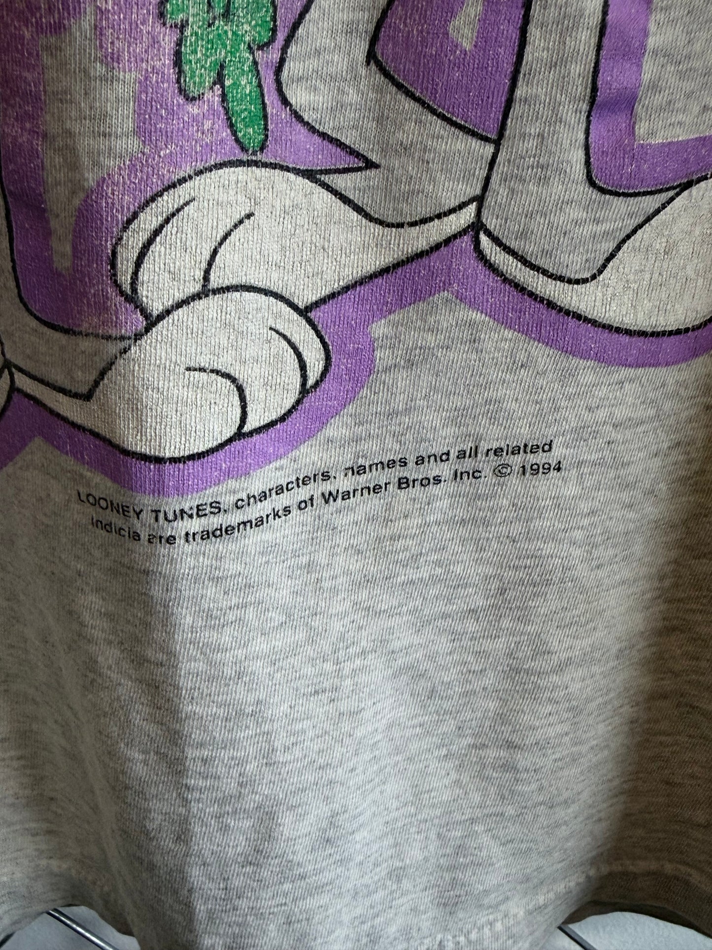 Vintage 1994 Looney Tunes Bugs Bunny Cartoon Graphic Tee Size Large