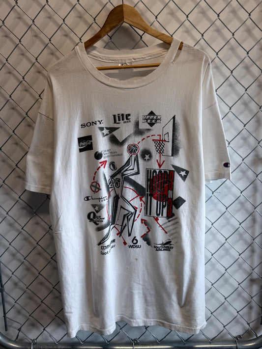 Vintage 90's Hoop it Up 3 on 3 Basketball Tournament Champion Tee Size XXL