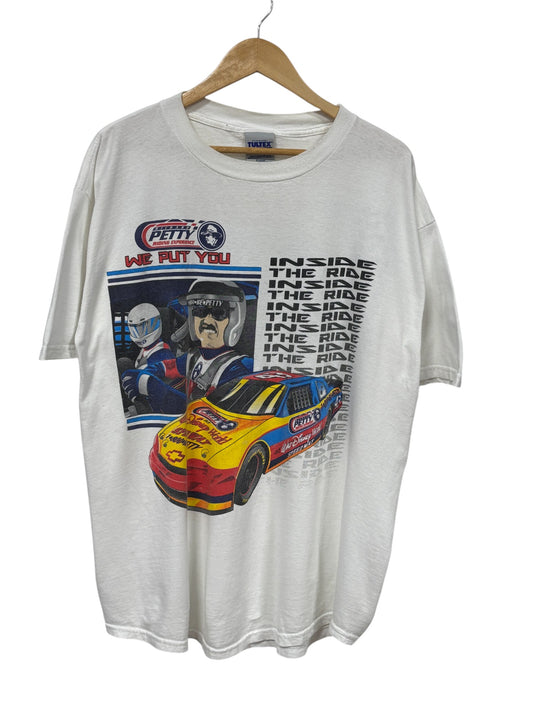 Vintage Richard Petty Racing Inside The Ride NASCAR Graphic Tee Size XL