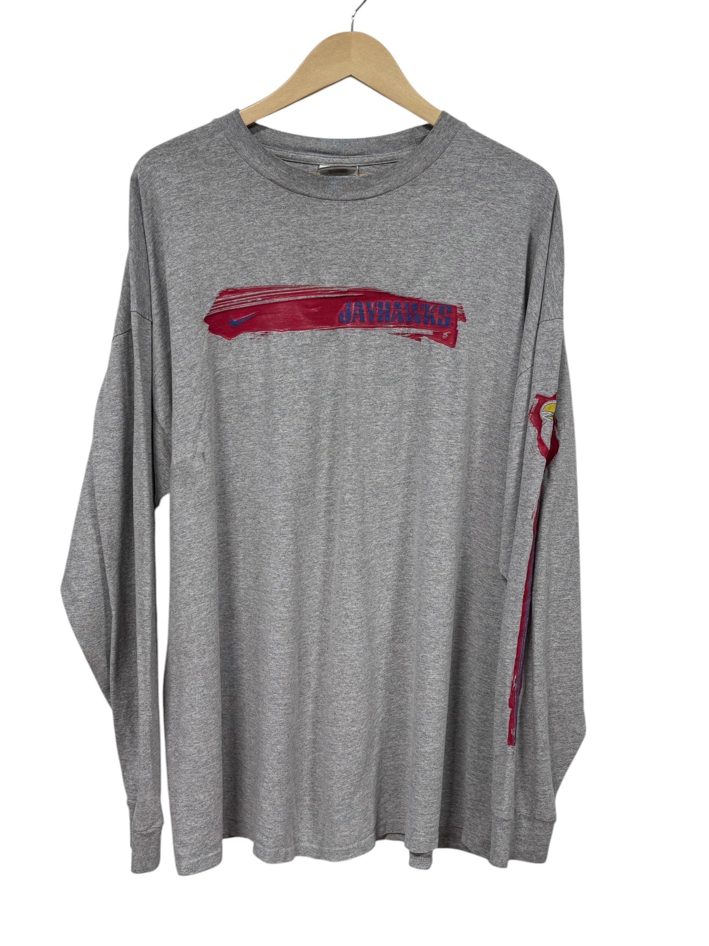 Vintage 00's Nike Kansas City Jayhawks Long Sleeve Swoosh Shirt Size XXL