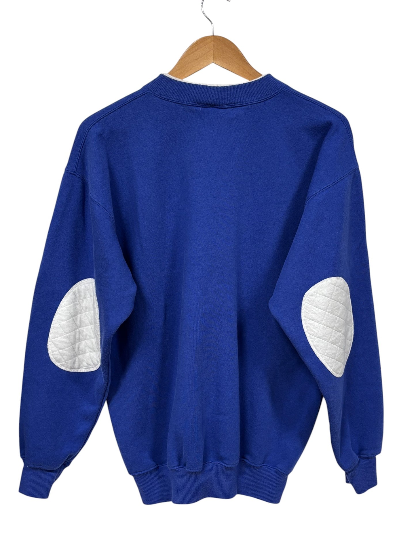 Vintage 90's Cheetah Blue White Striped Crewneck Sweater Size Medium