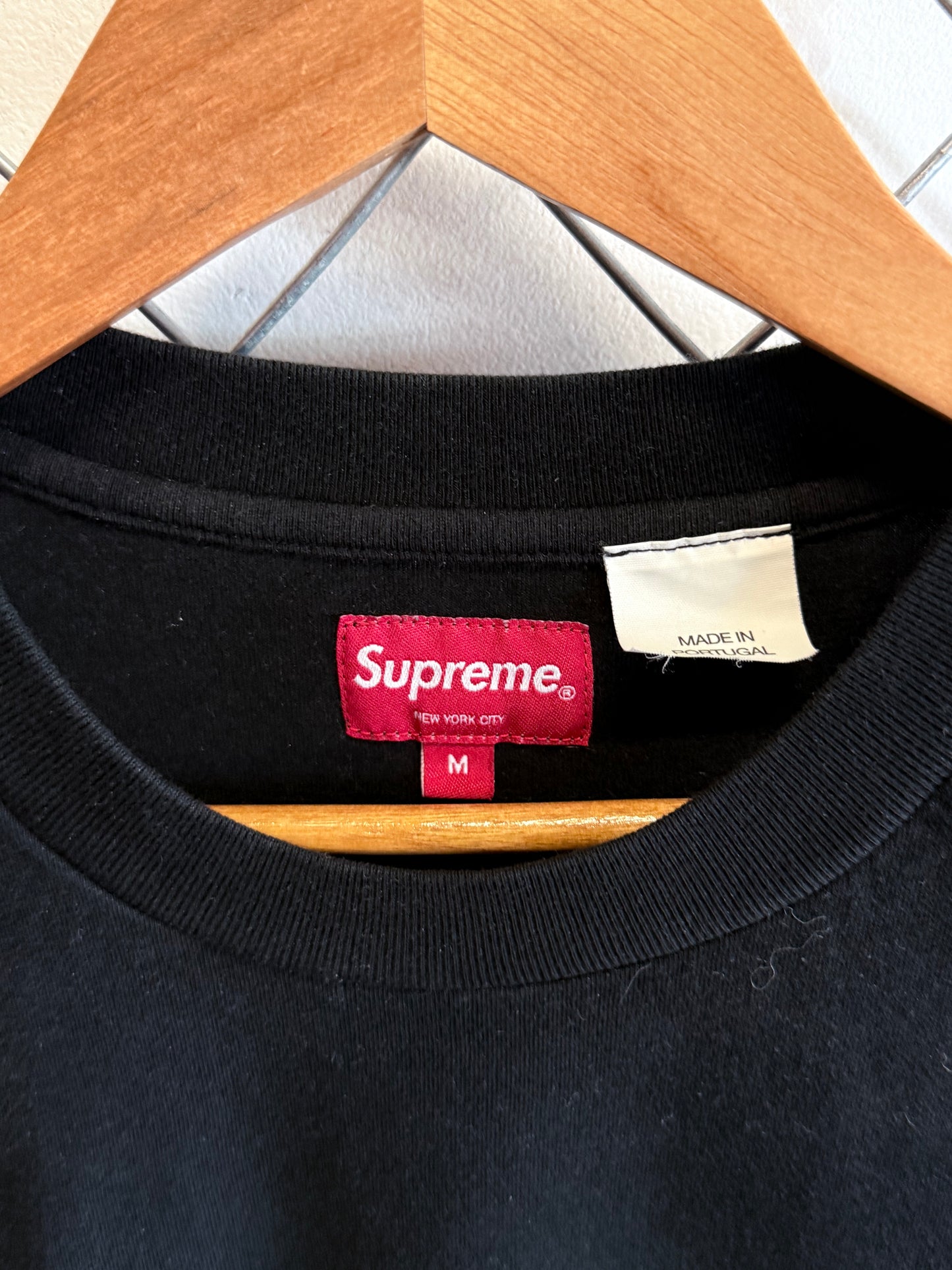 Supreme SS22 Black Signature Long Sleeve Top Shirt Size Medium