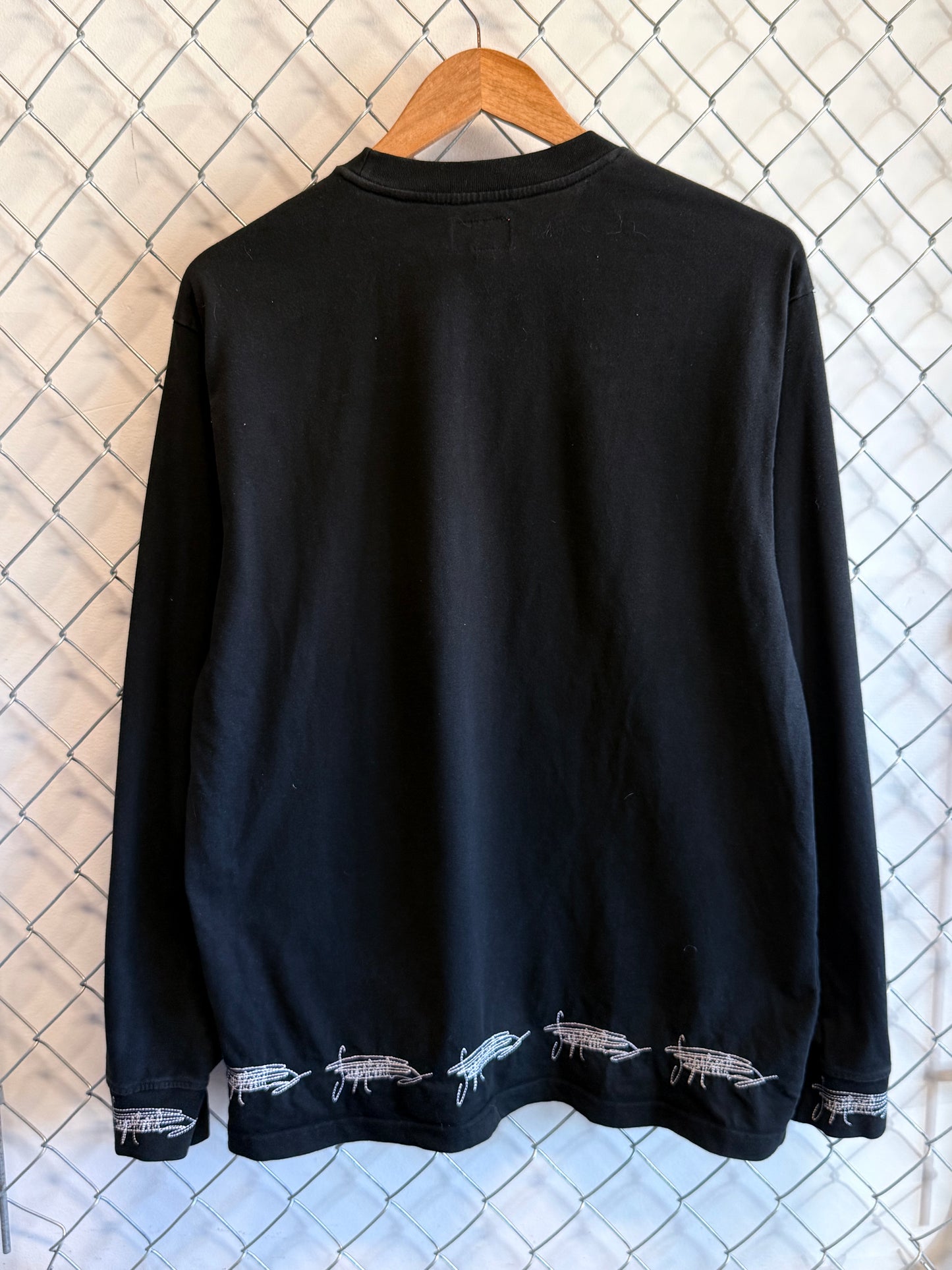 Supreme SS22 Black Signature Long Sleeve Top Shirt Size Medium