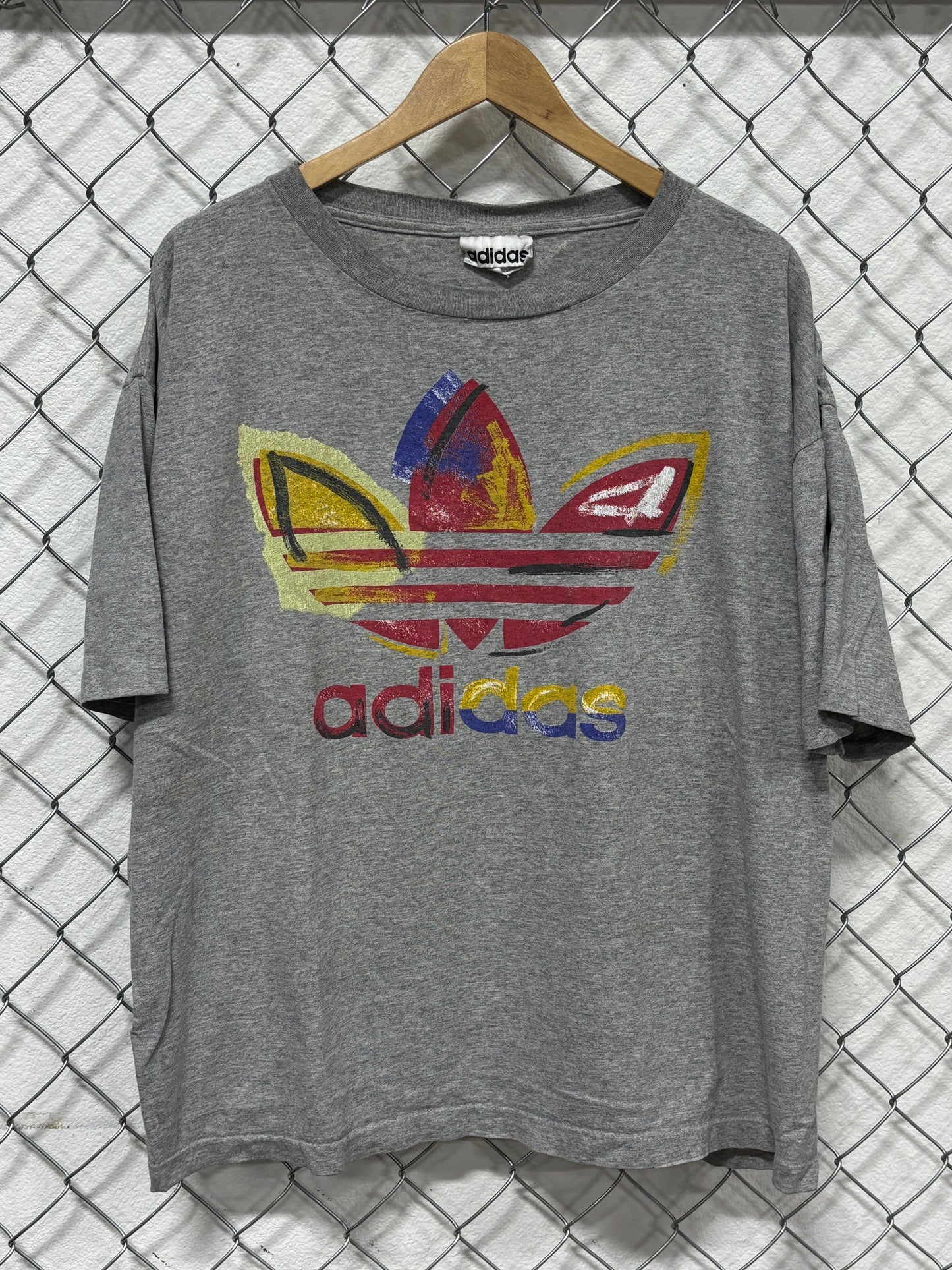 Vintage 90's Adidas Classic Trefoil Logo Graphic Tee Size XL