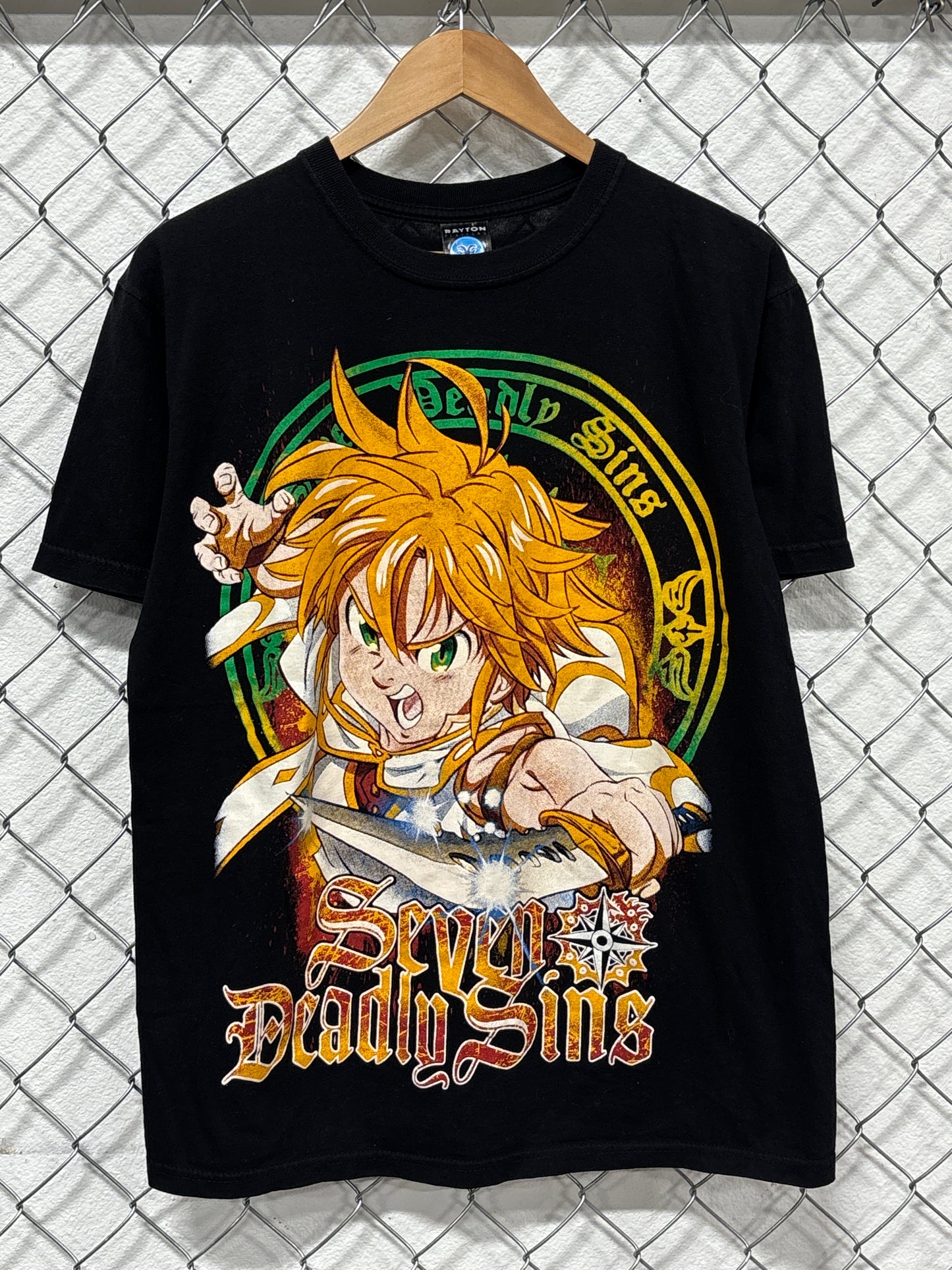 Seven Deadly Sins Anime Big Print Graphic Tee Double Sided Size Large
