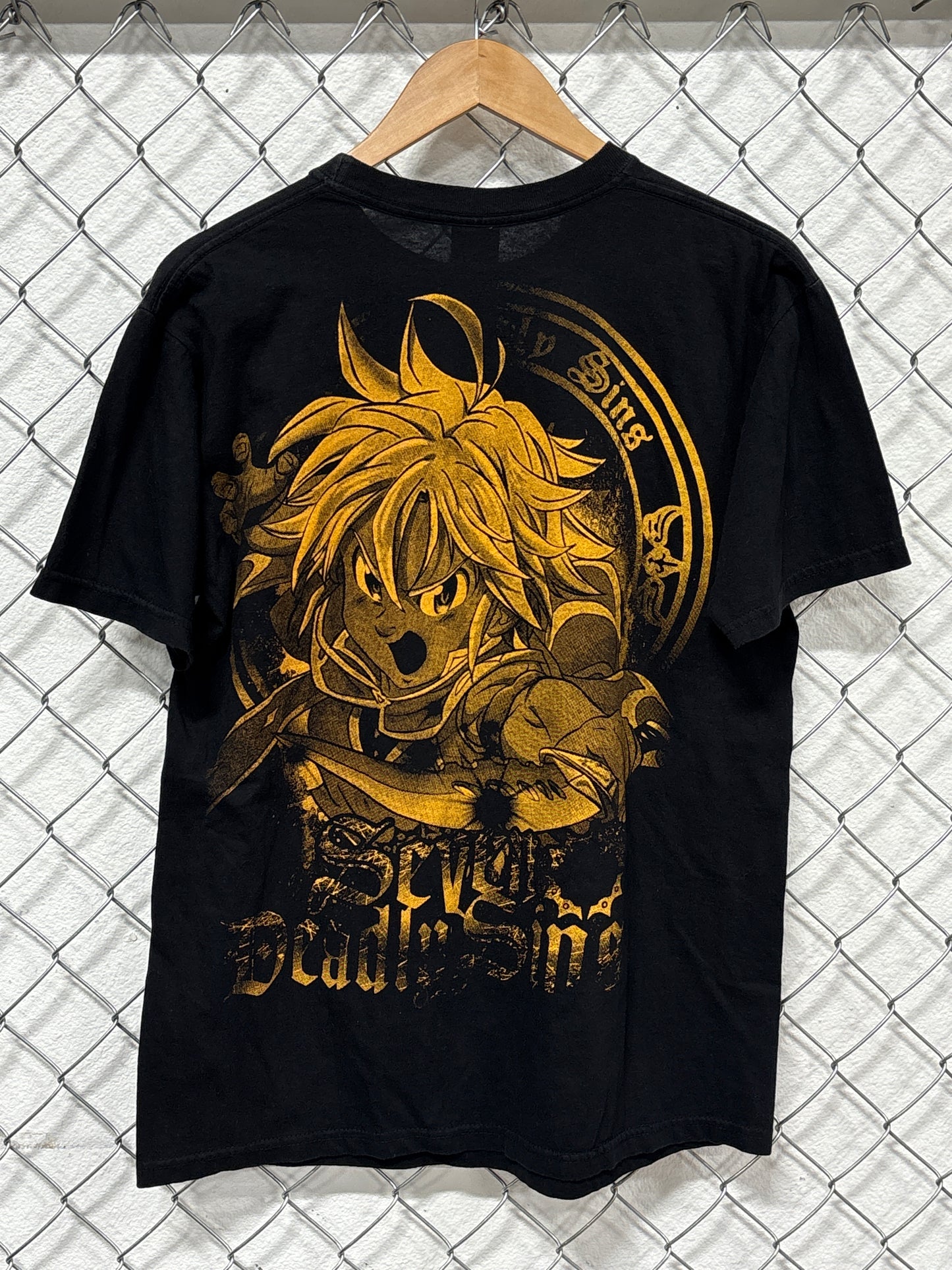 Seven Deadly Sins Anime Big Print Graphic Tee Double Sided Size Large