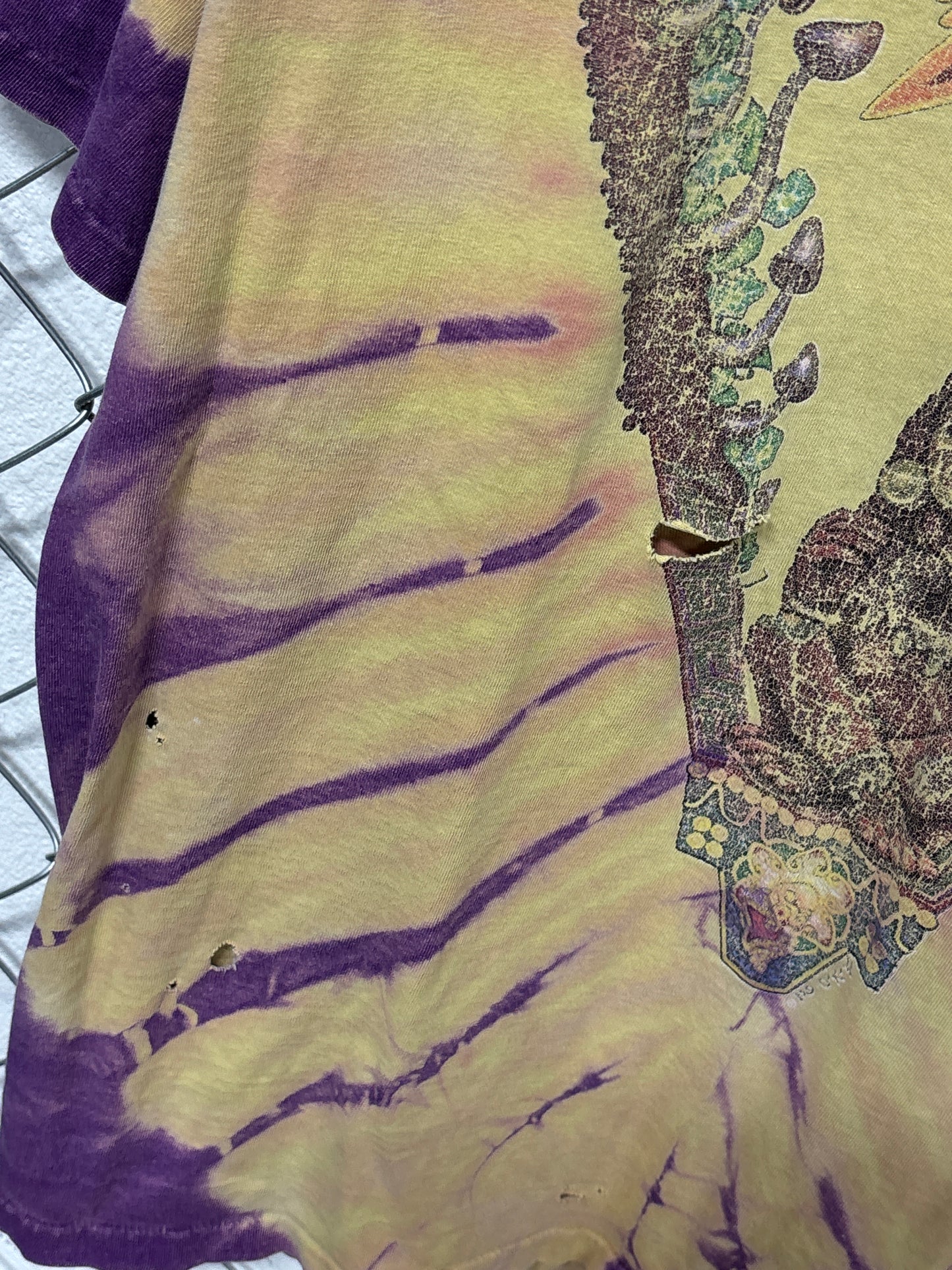 Vintage 90's Tie Dye Aztec Art Sun Graphic Tee Size XL