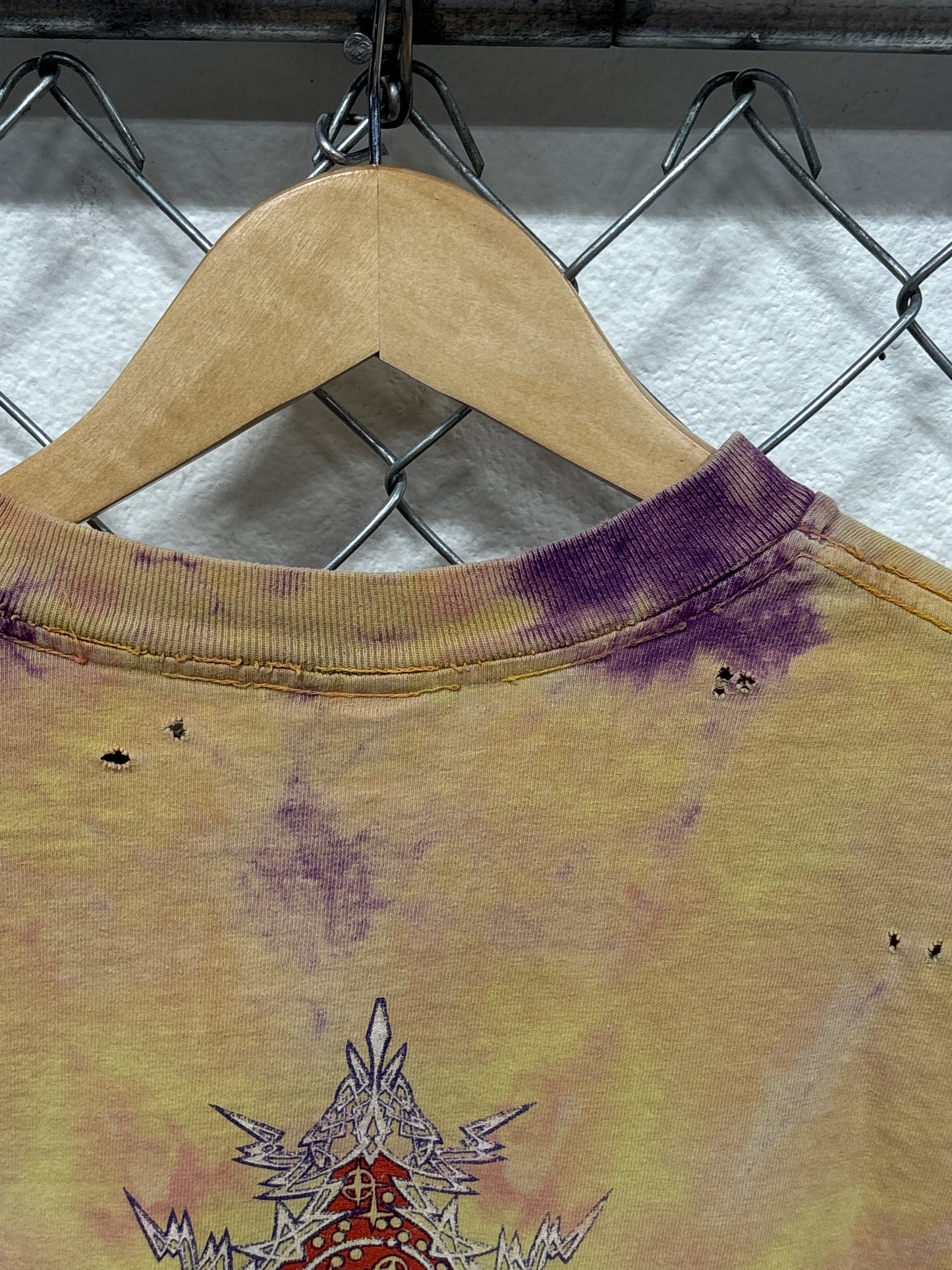 Vintage 90's Tie Dye Aztec Art Sun Graphic Tee Size XL