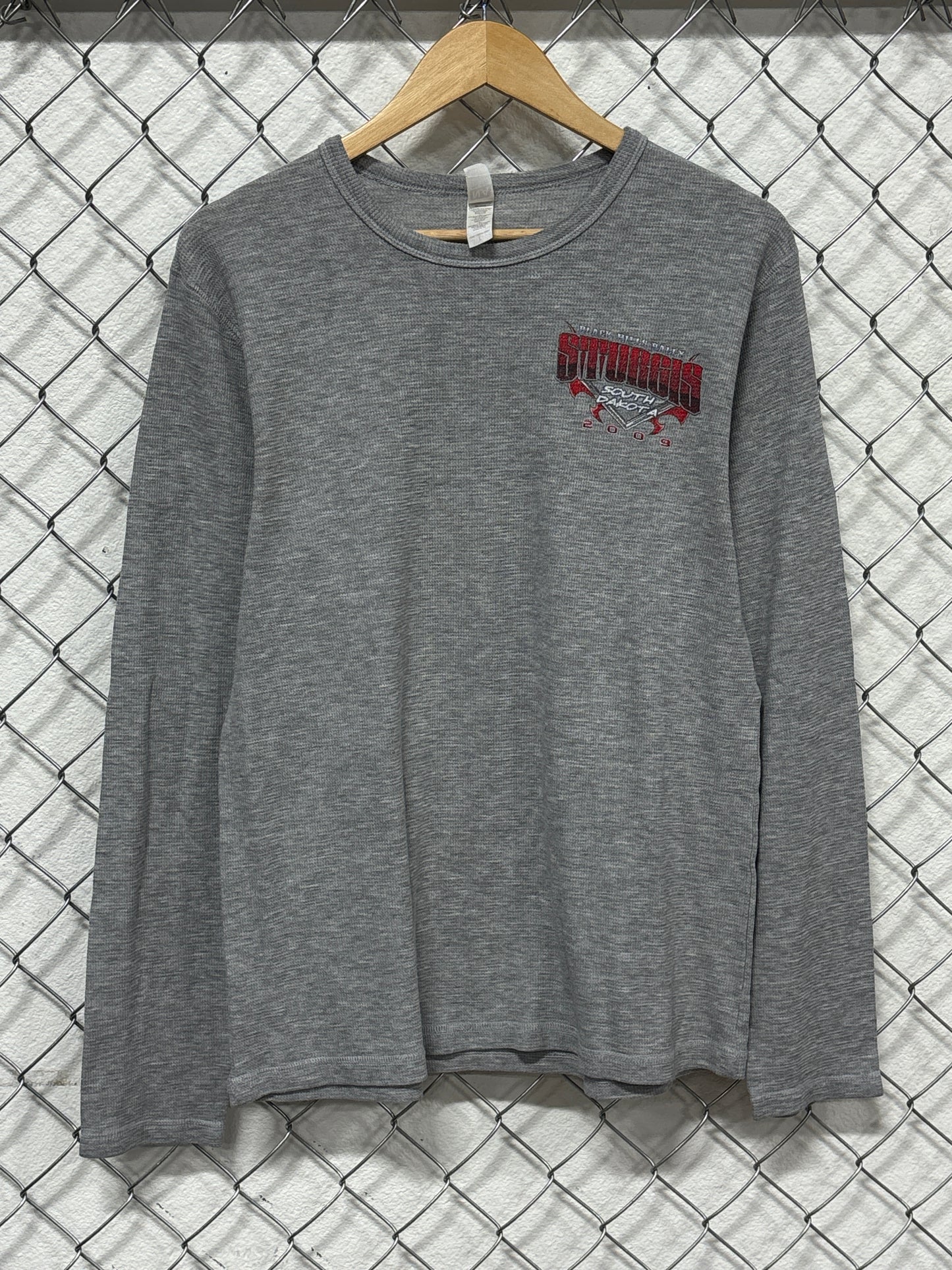 Sturgis Thermal Grey Long Sleeve Biker Shirt Size Large