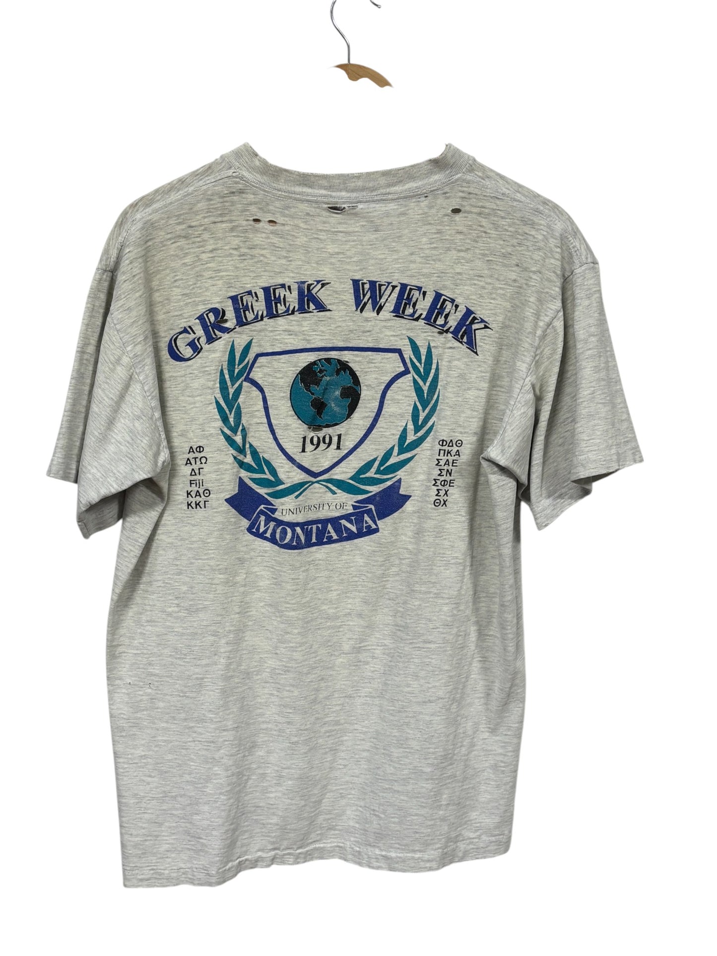 Vintage 1991 University of Montana Missoula Greek Week Frat Tee Size XL