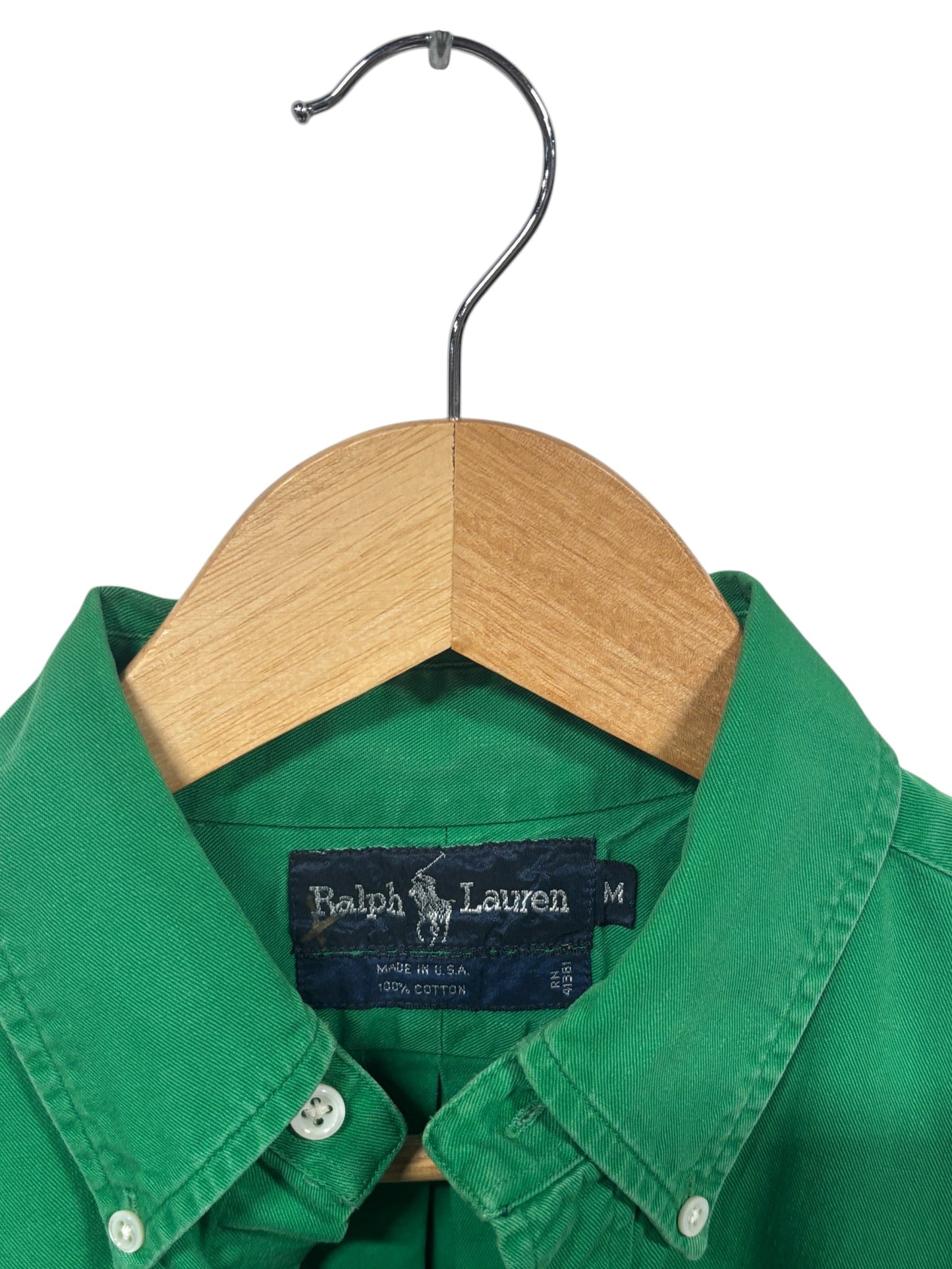 Vintage Polo Ralph Lauren Made in USA Classic Logo Button Up Shirt Size Medium