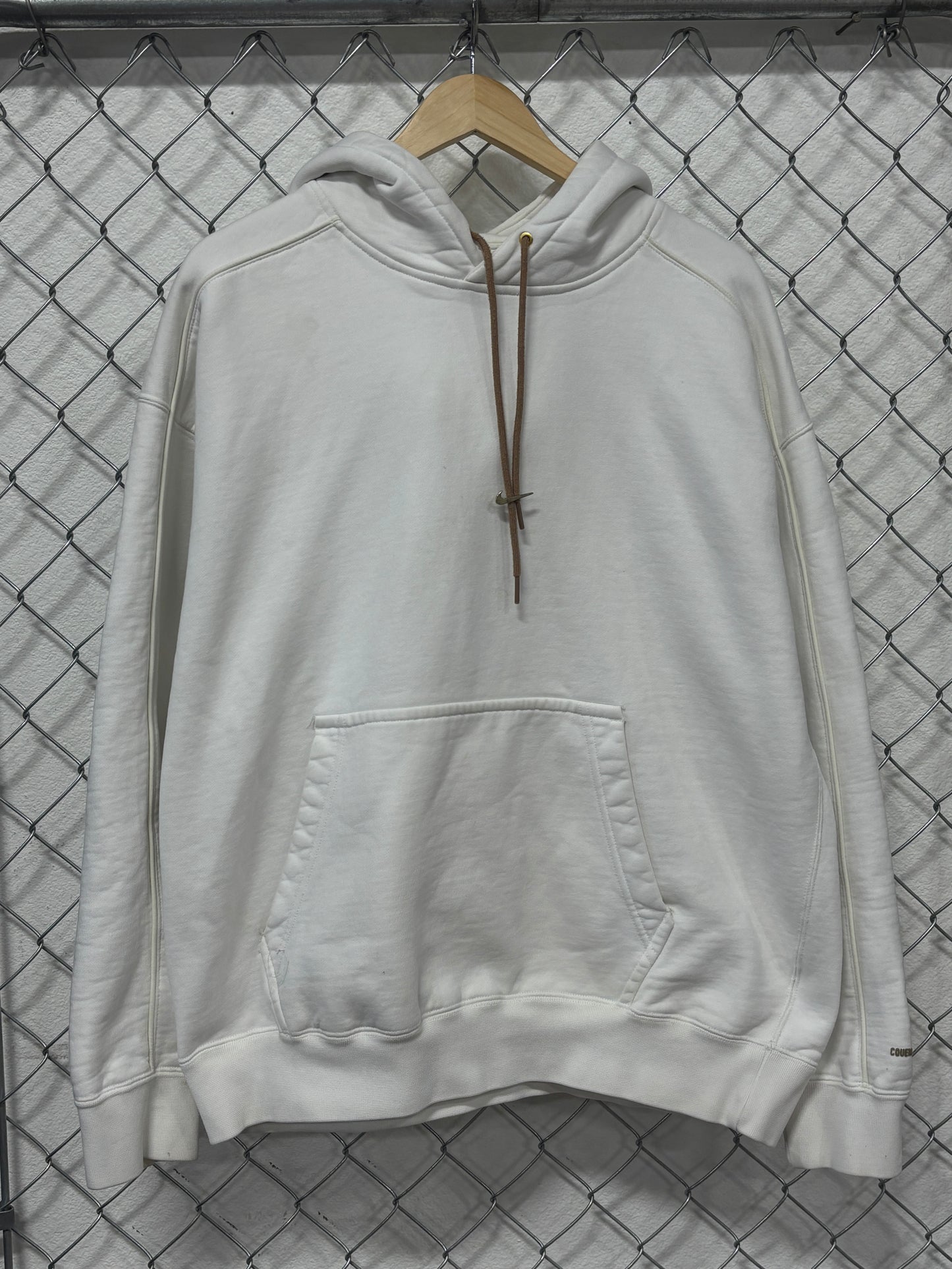 Nike Jacquemus White Swoosh Logo Hoodie Size Large