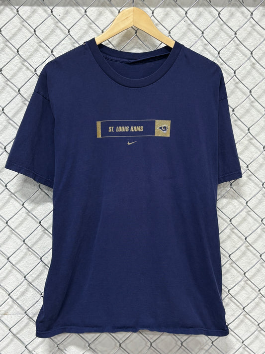 Vintage Y2K Nike St Louis Rams Center Swoosh Football Tee Size XL