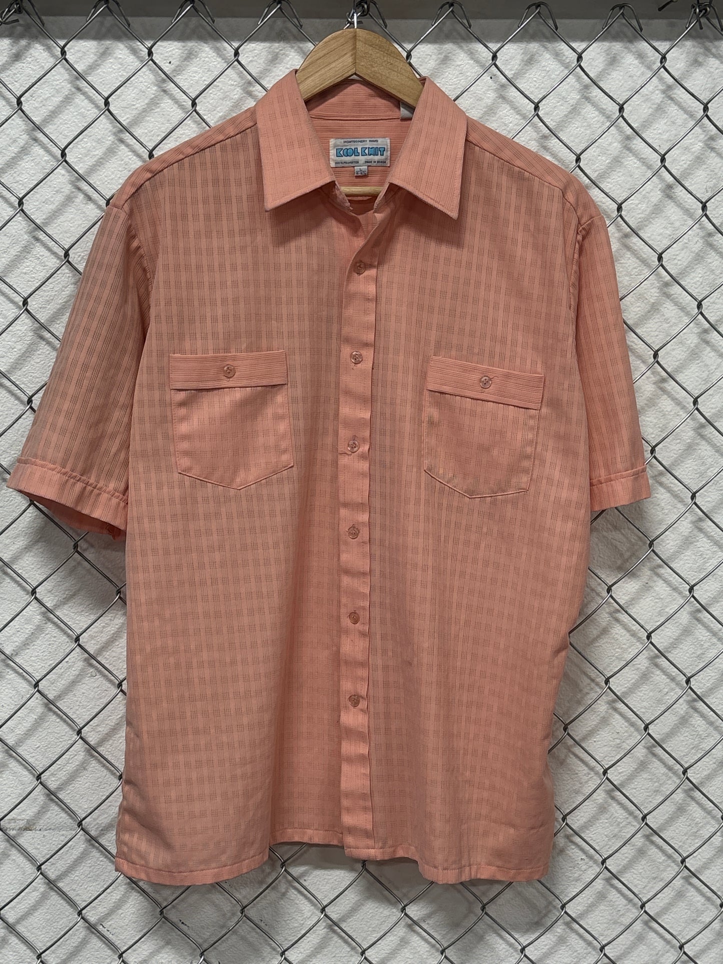 Vintage Montgomery Ward Kool Knit Polyester Western Shirt Size Large