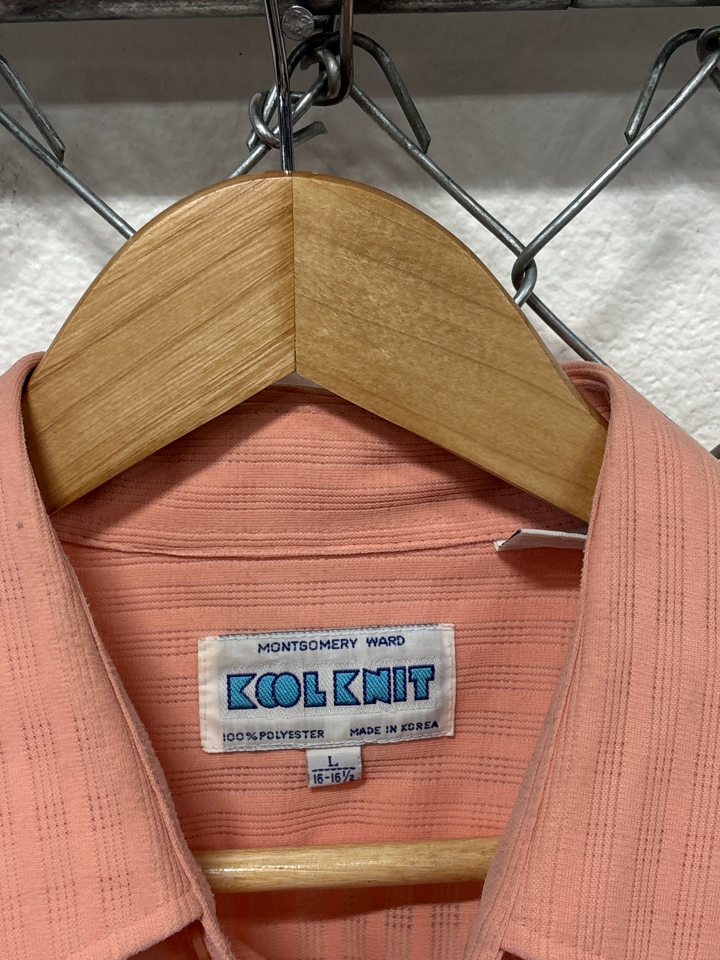 Vintage Montgomery Ward Kool Knit Polyester Western Shirt Size Large