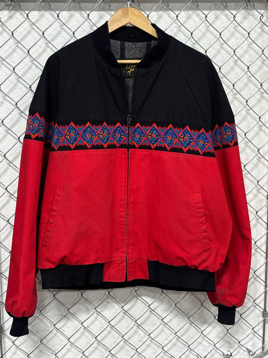 Vintage 90's Davis James Aztec Stripe Western Blanket Jacket Size XL