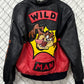Vintage 90's Taz Looney Tunes Leather Zip Up Jacket Size Large
