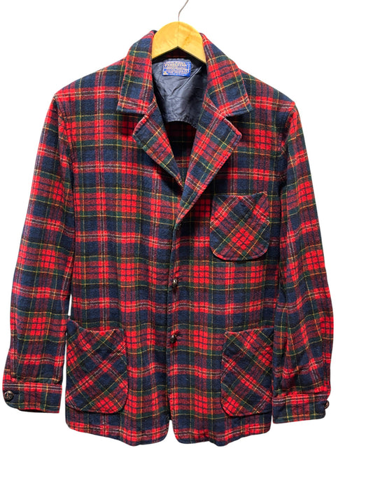 Vintage Pendleton Tartan Plaid Blazer Button Up Shirt Size Large