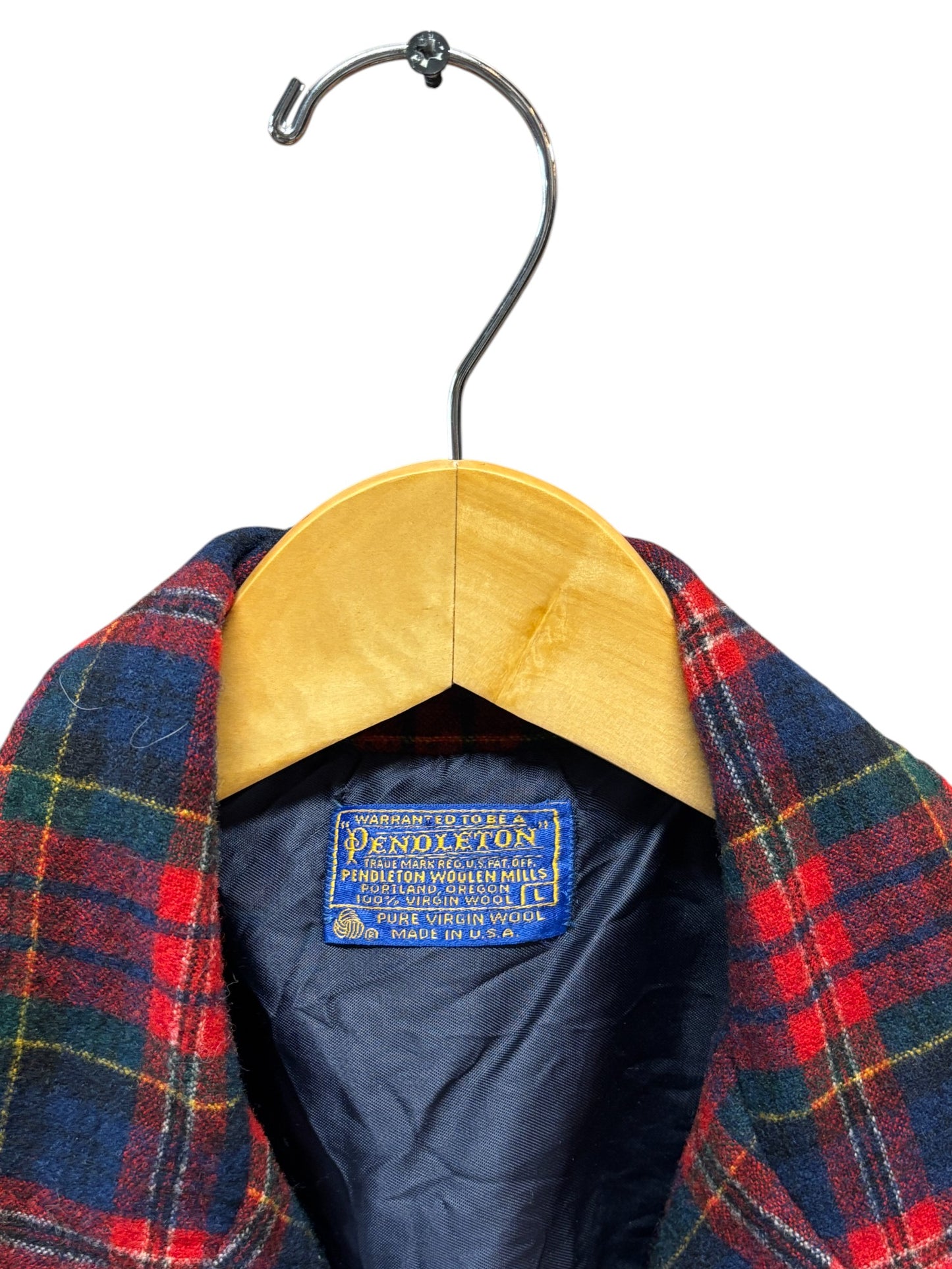 Vintage Pendleton Tartan Plaid Blazer Button Up Shirt Size Large