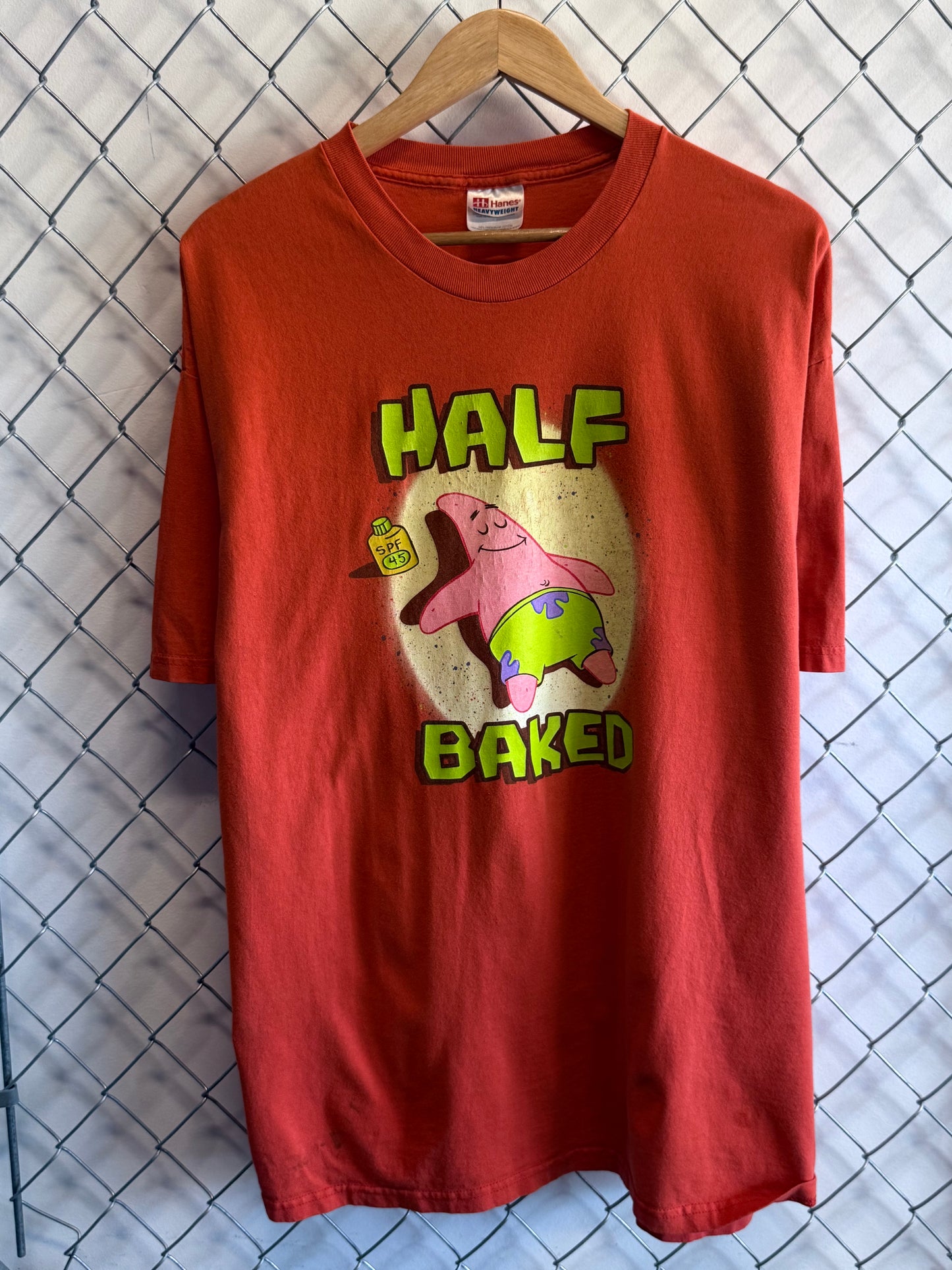 Spongebob Y2K Patrick Star Half Baked Parody Graphic Tee Size XL