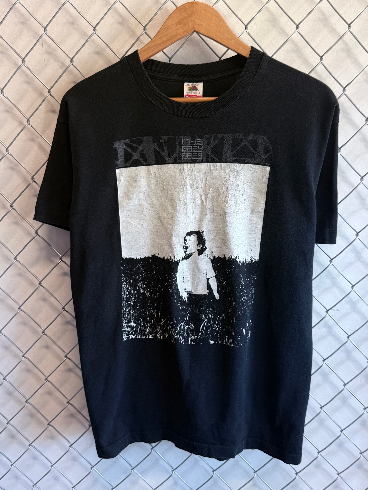 Vintage 90's The Grey Area Black Metal Band Graphic Tee Size XL