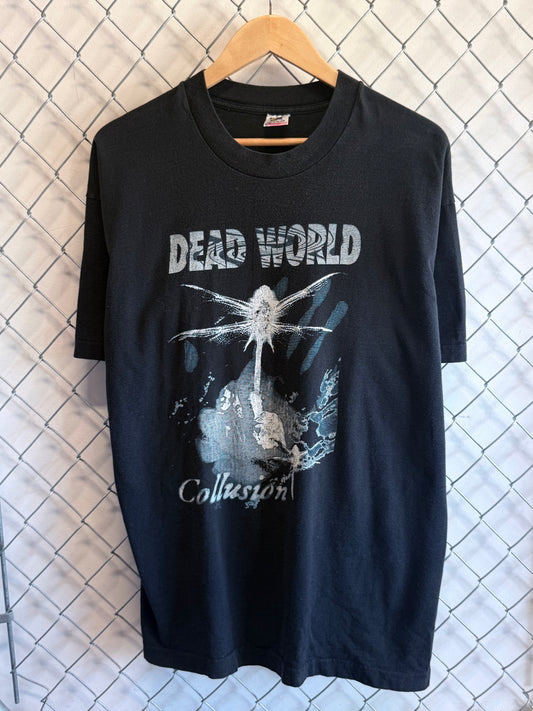 Vintage 1992 Dead World Collusion Rare Metal Band Album Promo Tee Size XL