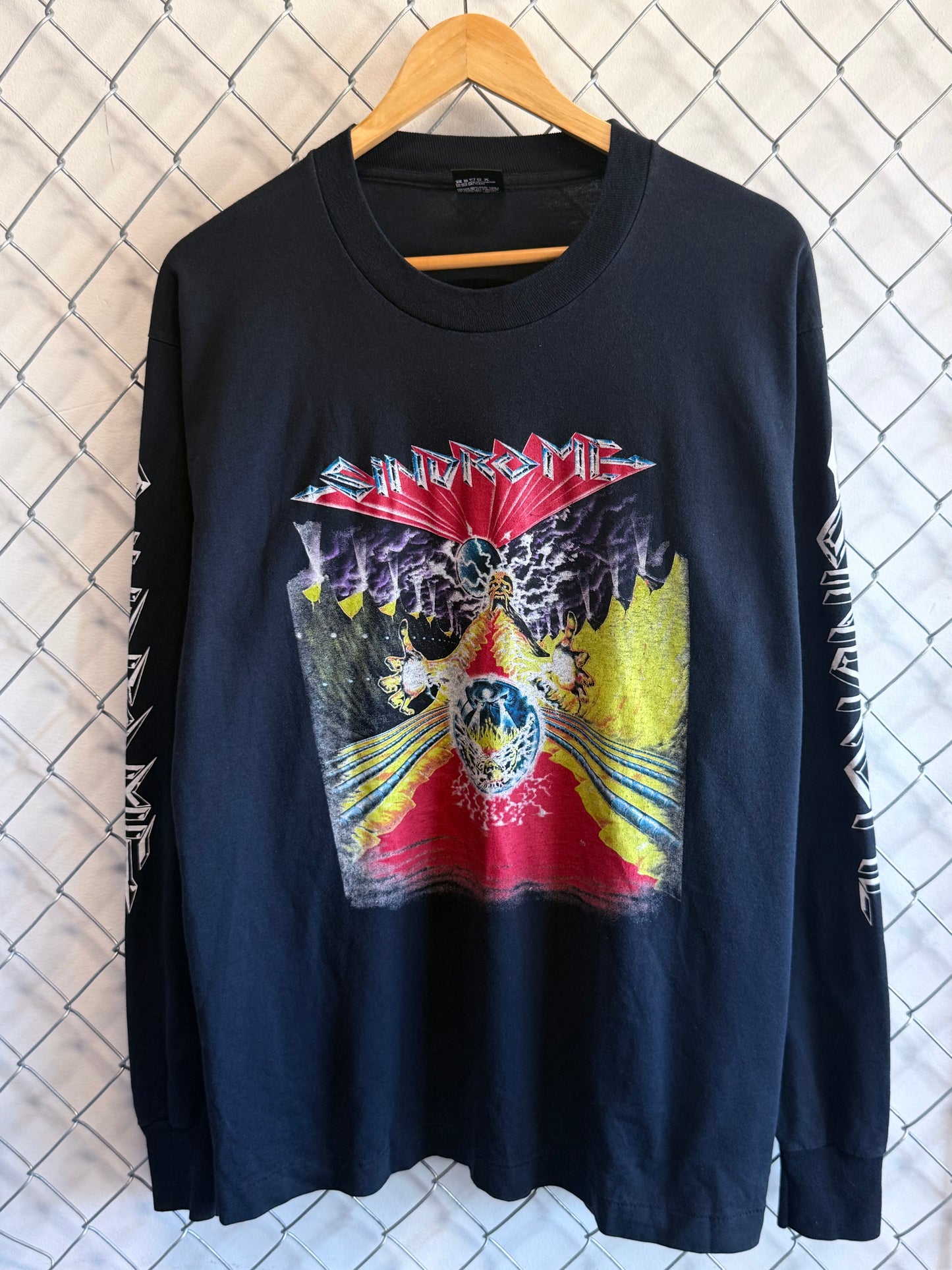 Vintage 1989 Sindrome Vault of Inner Conscience Metal Band Shirt Size XL