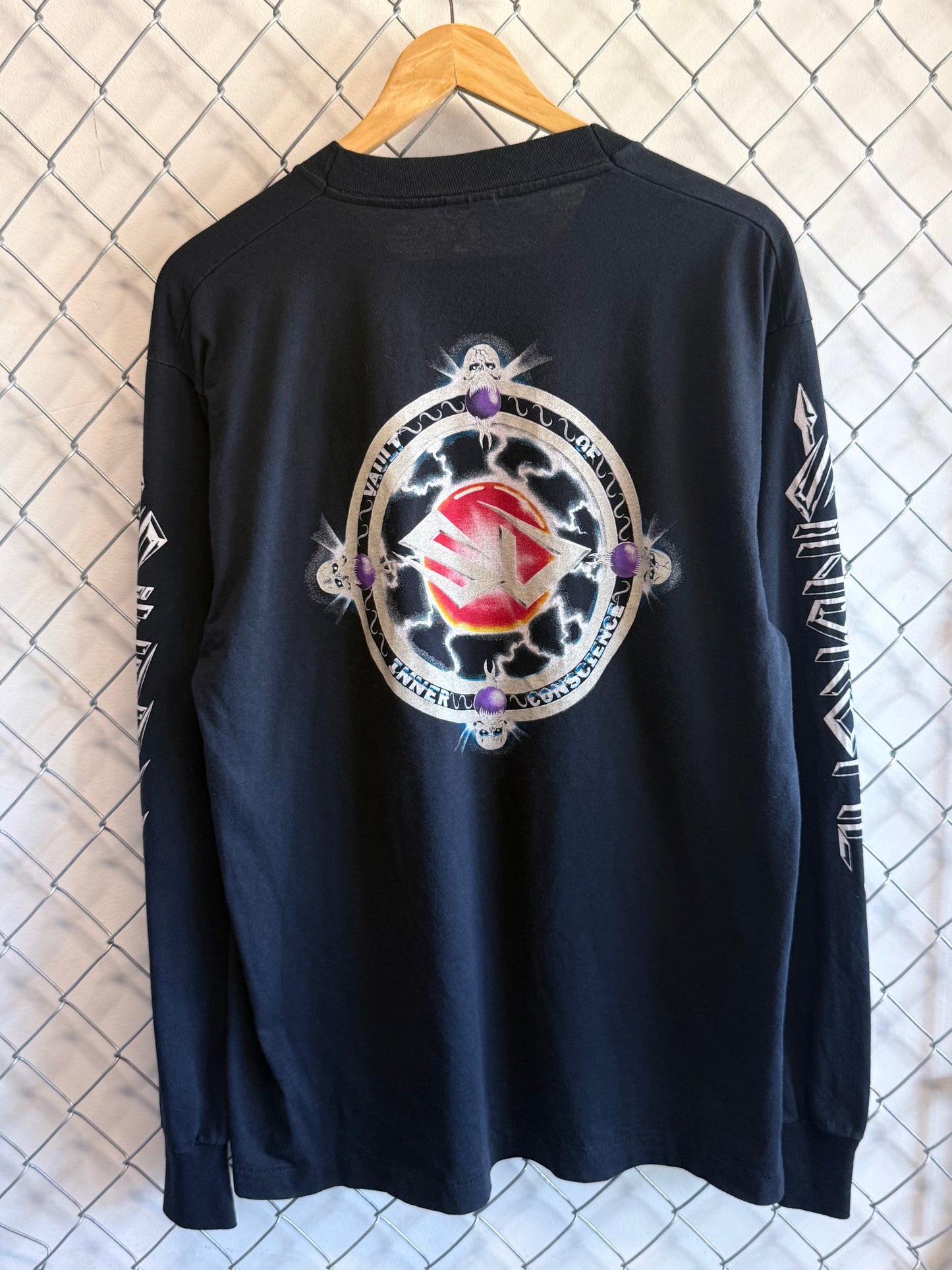 Vintage 1989 Sindrome Vault of Inner Conscience Metal Band Shirt Size XL