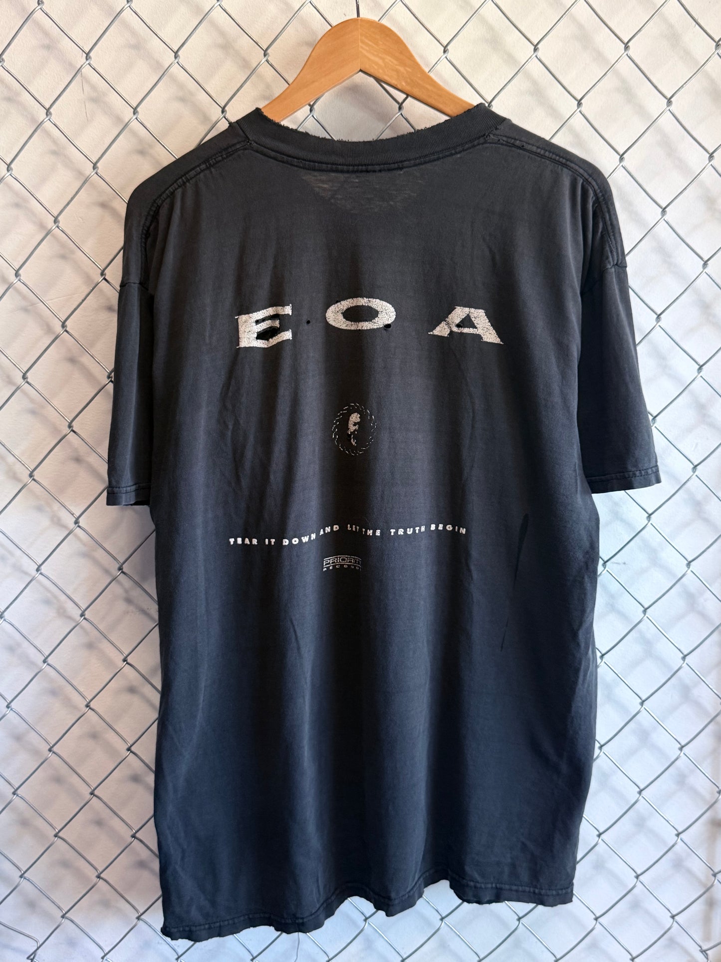 Vintage 90's Engines of Aggression Speak Metal Band Graphic Tee Size XL