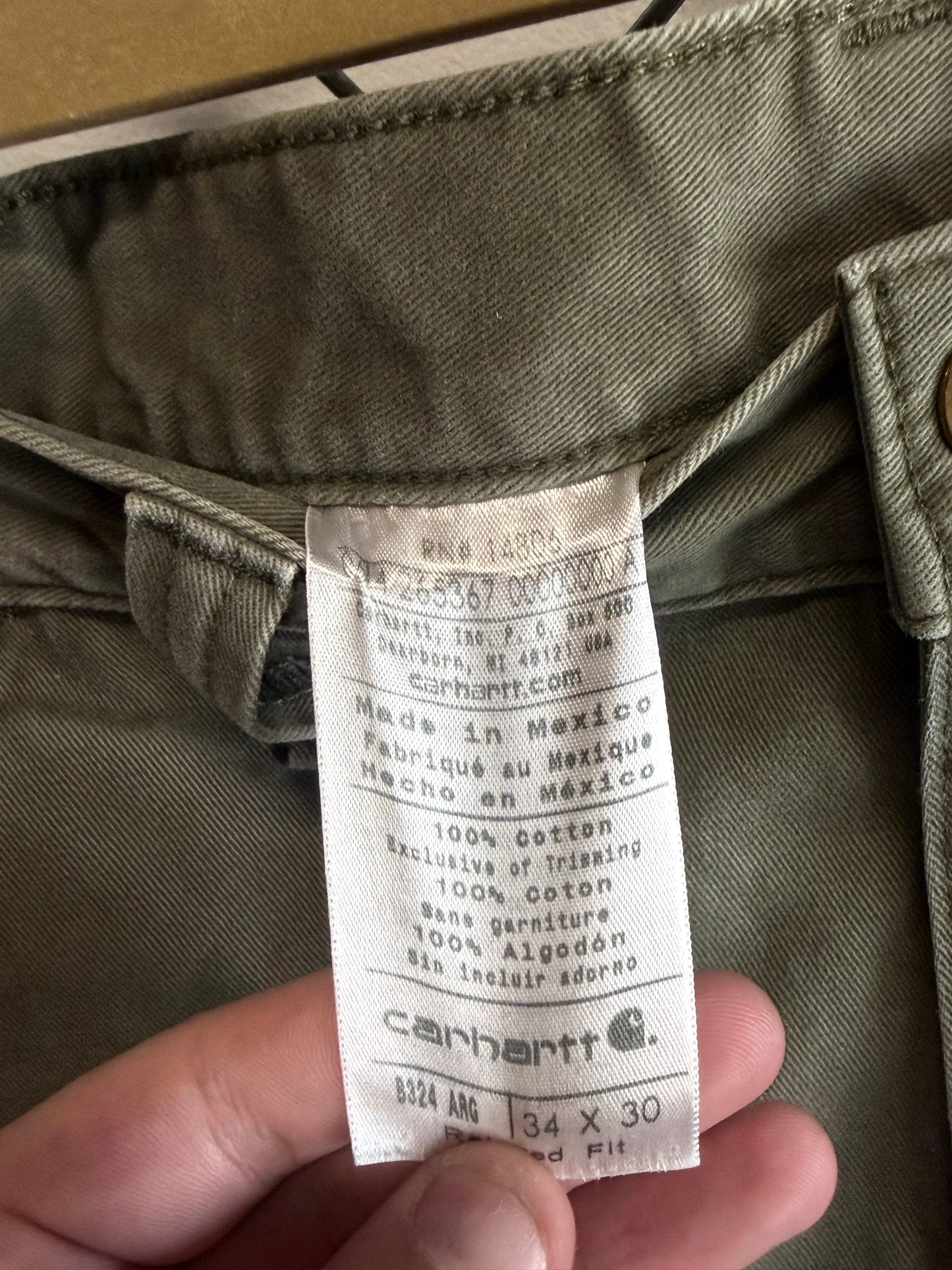 Carhartt Olive Green Carpenter Pants Size 34x28