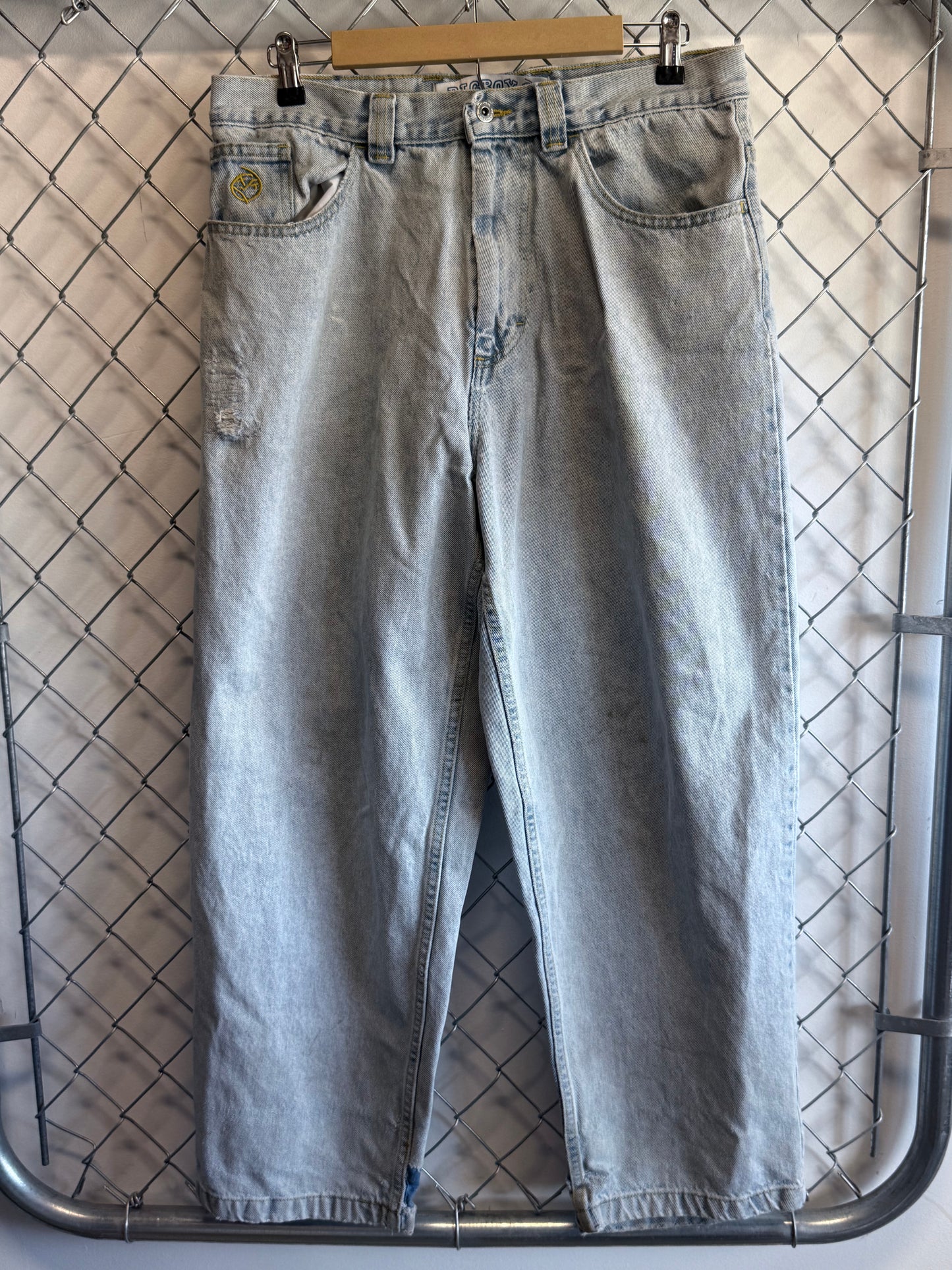 Y2K Style Big Boy Skate Baggy Light Wash Denim Jeans Size 34x28