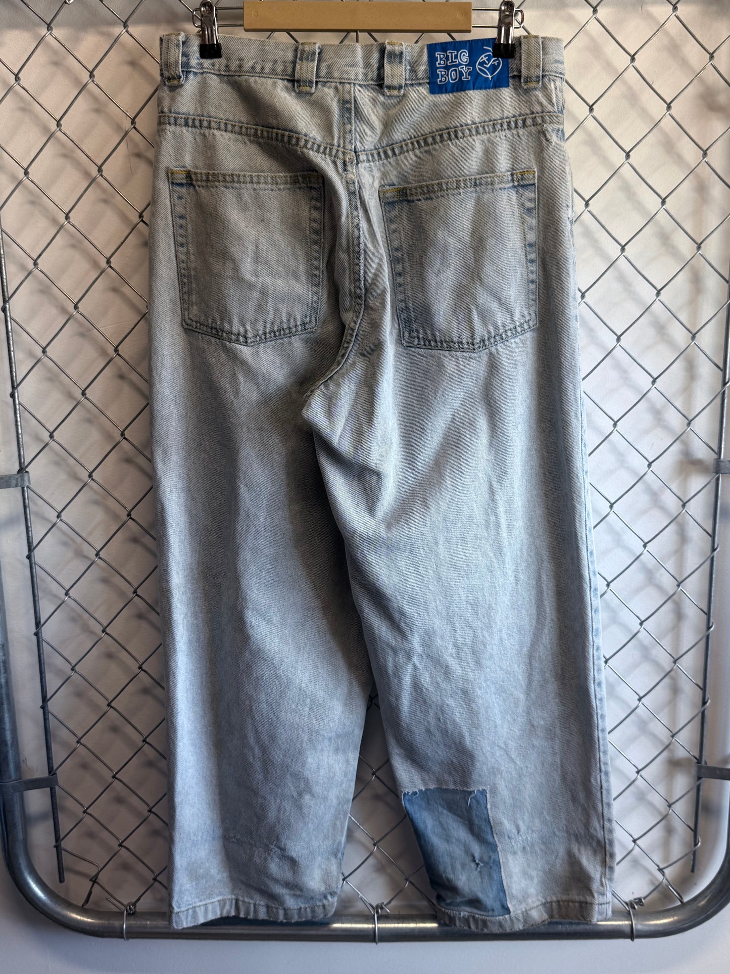 Y2K Style Big Boy Skate Baggy Light Wash Denim Jeans Size 34x28