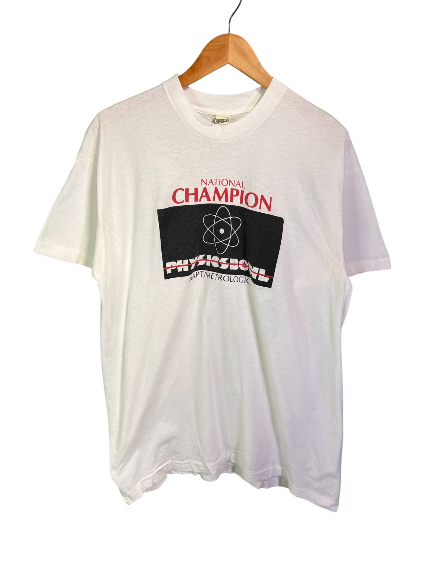 Vintage 90's Physics Bowl National Champion Science Graphic Tee Size XL