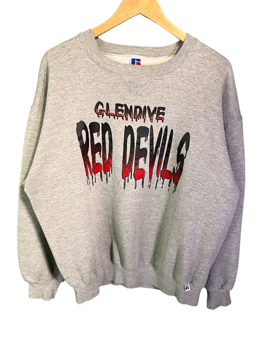 Vintage 90's Russell Athletic Glendive Red Devils Crewneck Size XL