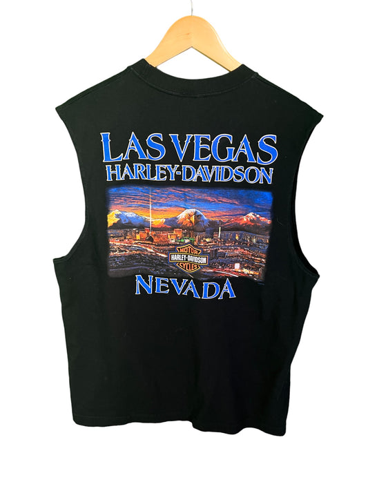 Vintage Harley Davidson Las Vegas Nevada Black Biker Tank Top Size Medium