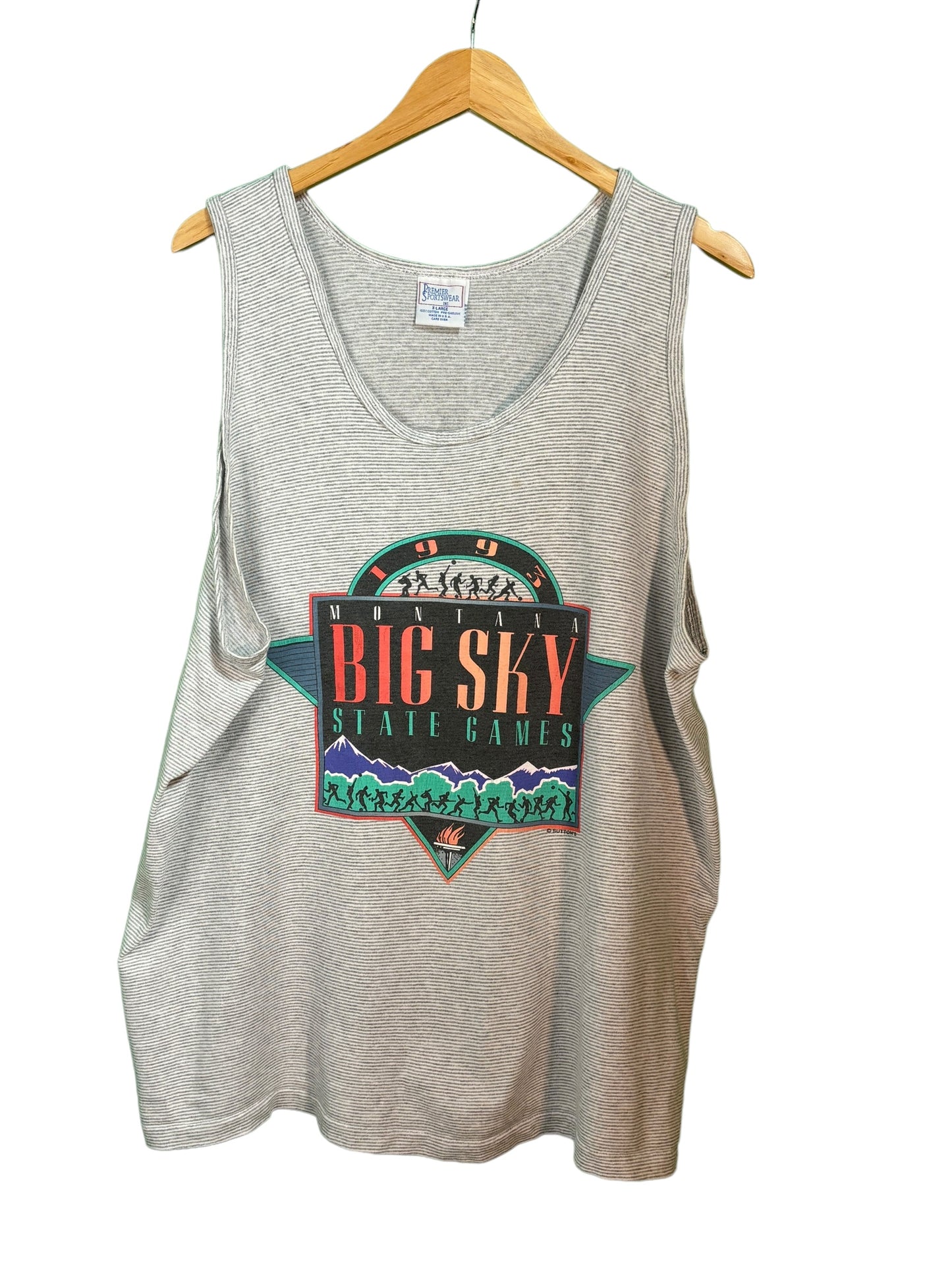 Vintage 1993 Montana Big Sky State Games Graphic Tank Top Size XL