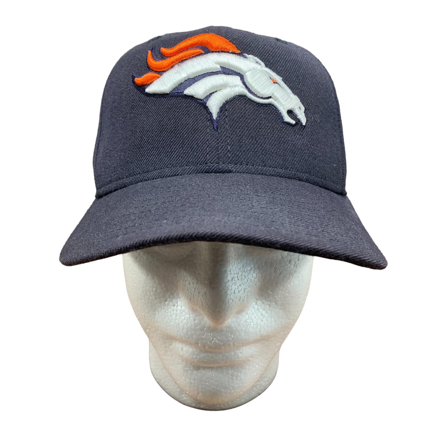 Vintage 90's New Era Denver Broncos NFL Logo Fitted Hat Size 7 1/4