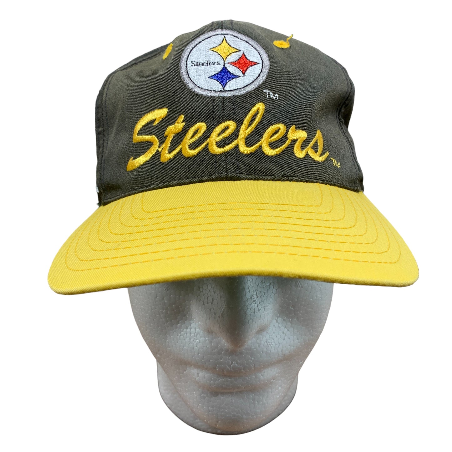 Vintage 90's Team NFL Pittsburgh Steelers Script Logo Snapback Hat