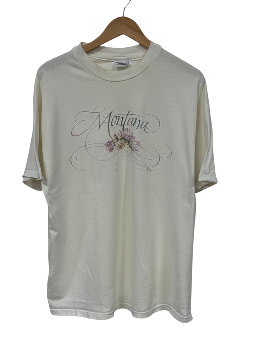 Vintage 90's Montana Flower Nature Graphic Tee Size XL